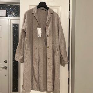 NWT women linen blended coat